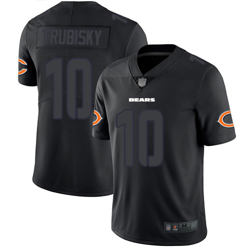 Chicago Bears Limited Black Men Mitchell Trubisky Jersey NFL Football 10 Rush Impact